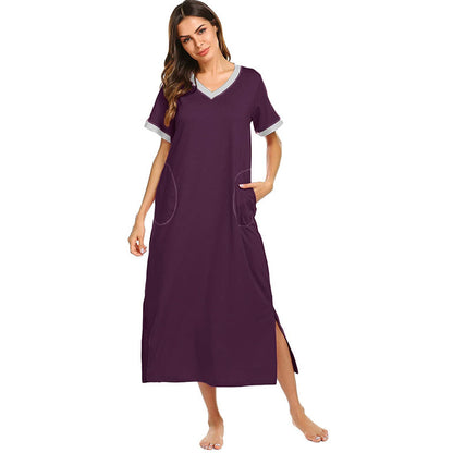 Conjunto de pijama de algodon suave para mujer con bolsillos