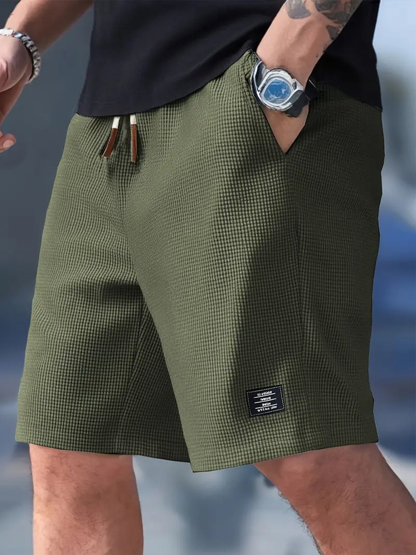 Pantalones cortos casuales de algodón para hombre