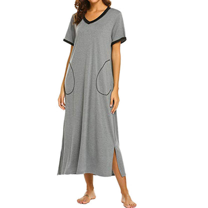 Conjunto de pijama de algodon suave para mujer con bolsillos