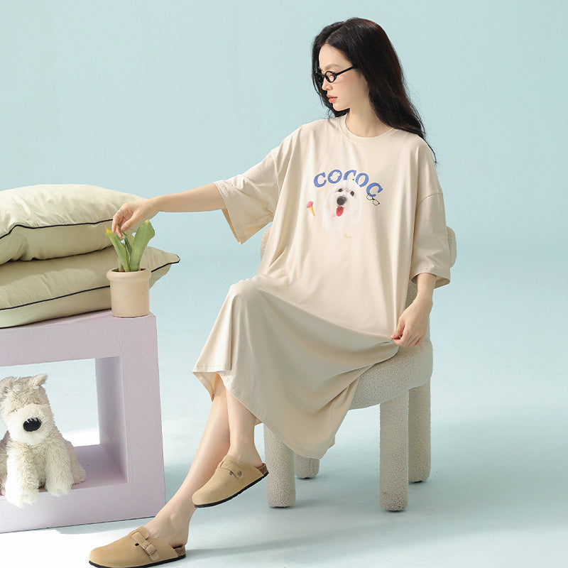 Camisón de verano de modal, vestido holgado para estar en casa