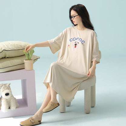 Camisón de verano de modal, vestido holgado para estar en casa