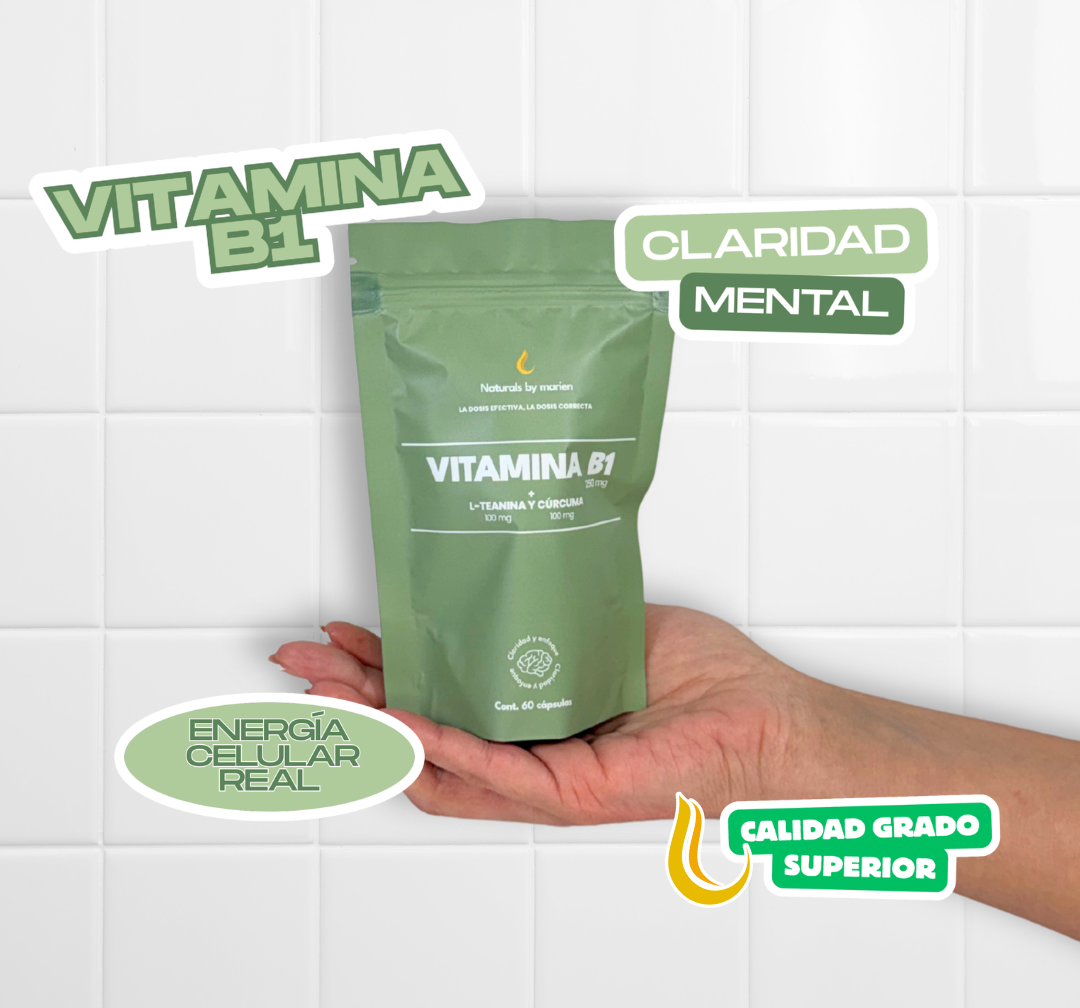 Vitamina B1 + L Teanina y Cúrcuma (60 cápsulas)