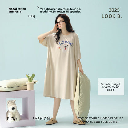 Camisón de verano de modal, vestido holgado para estar en casa