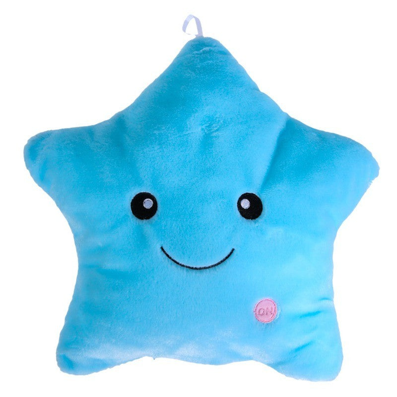 Cojín de Peluche con Luz LED de Colores – Almohada Estrella de 34 cm, Suave y Brillante para Niños