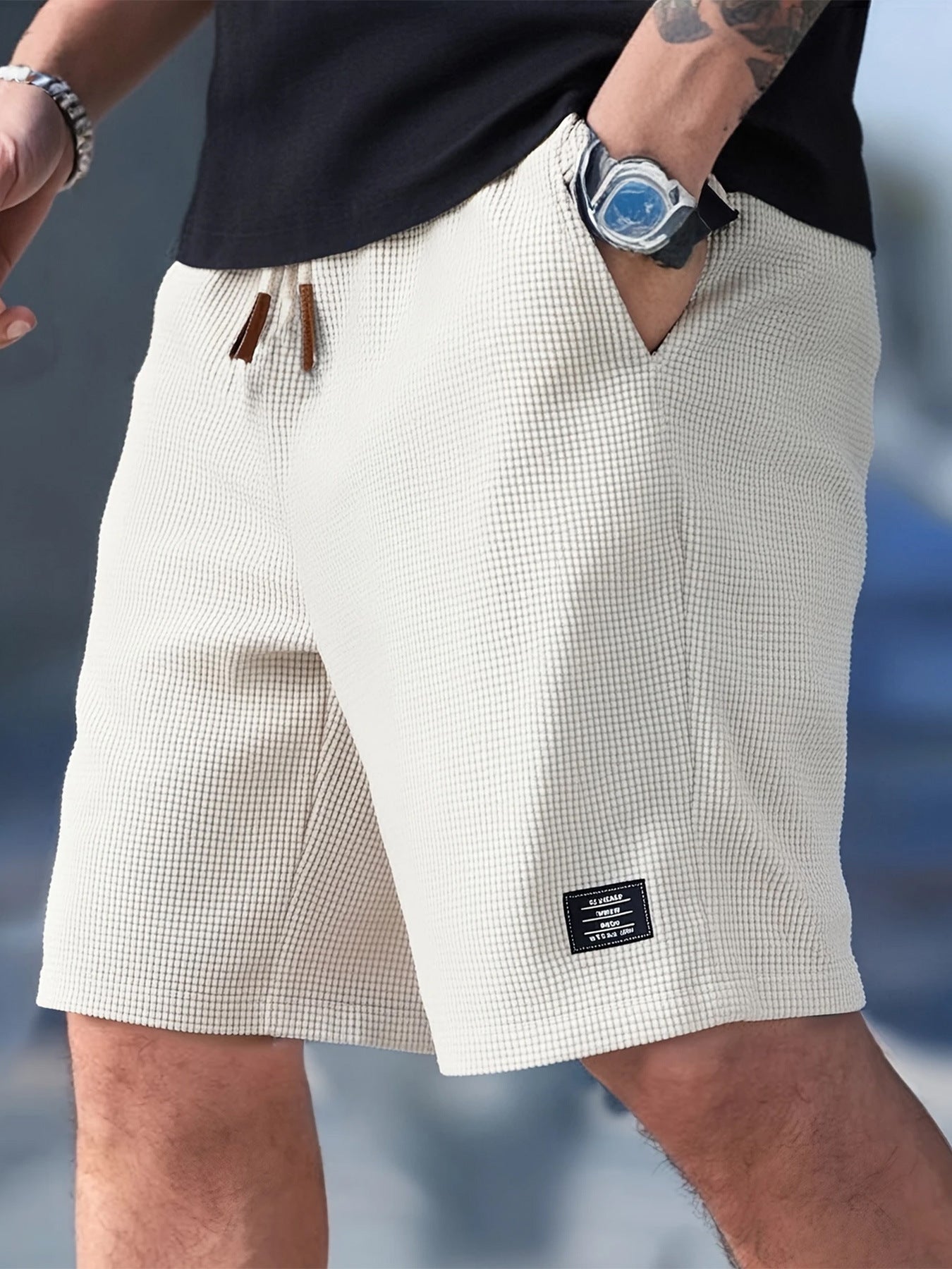 Pantalones cortos casuales de algodón para hombre