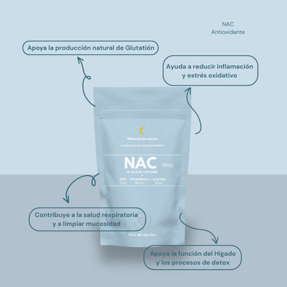 NAC N-Acetil Cisteína+Zinc, Vit C y Glicina (60 cáps)