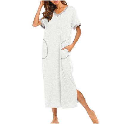 Conjunto de pijama de algodon suave para mujer con bolsillos