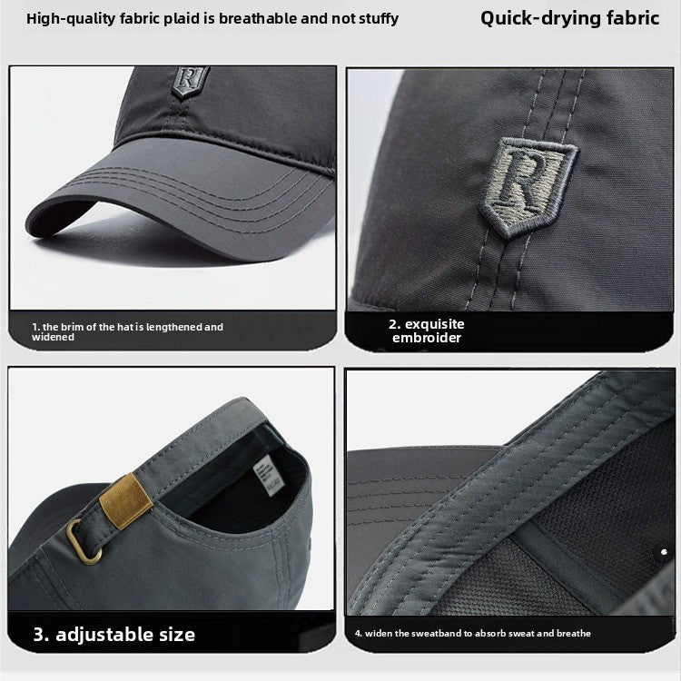 Gorra de béisbol ajustable de secado rápido con protección solar