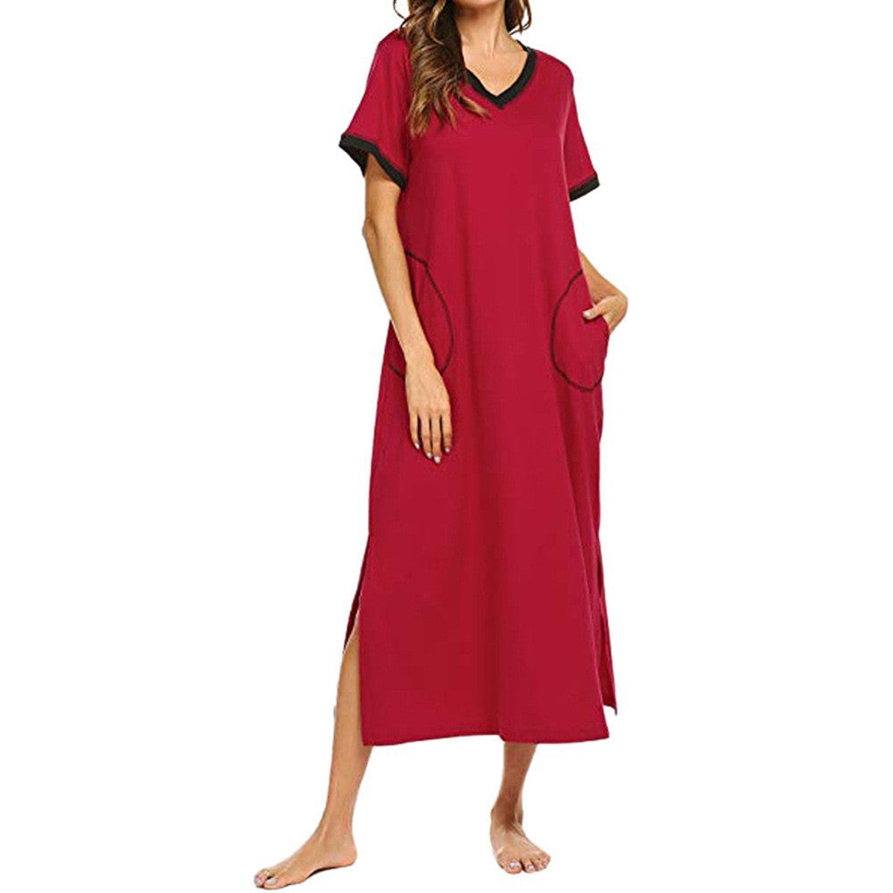 Conjunto de pijama de algodon suave para mujer con bolsillos