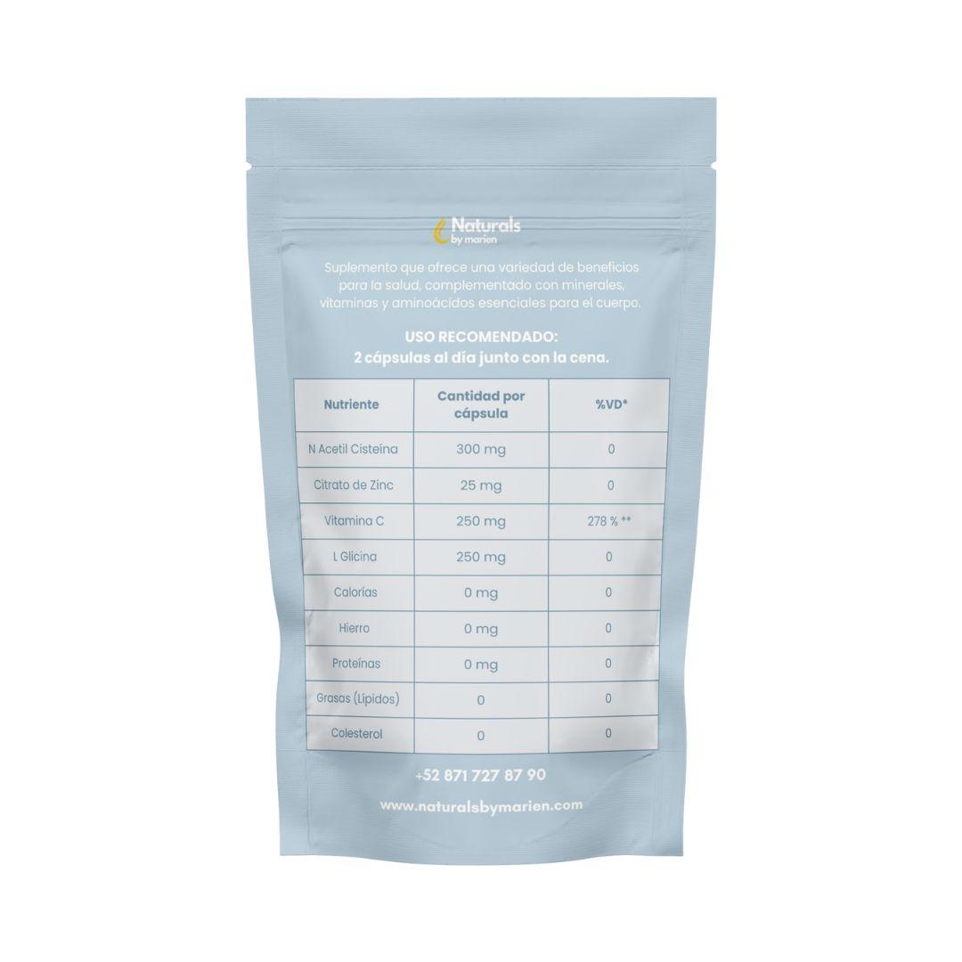 NAC N-Acetil Cisteína+Zinc, Vit C y Glicina (60 cáps)