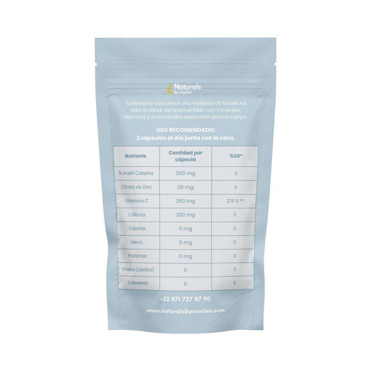 NAC N-Acetil Cisteína+Zinc, Vit C y Glicina (60 cáps)