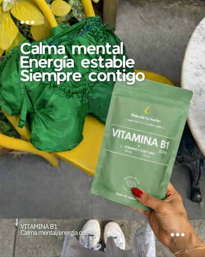 Vitamina B1 + L Teanina y Cúrcuma (60 cápsulas)