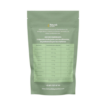 Vitamina B1 + L Teanina y Cúrcuma (60 cápsulas)