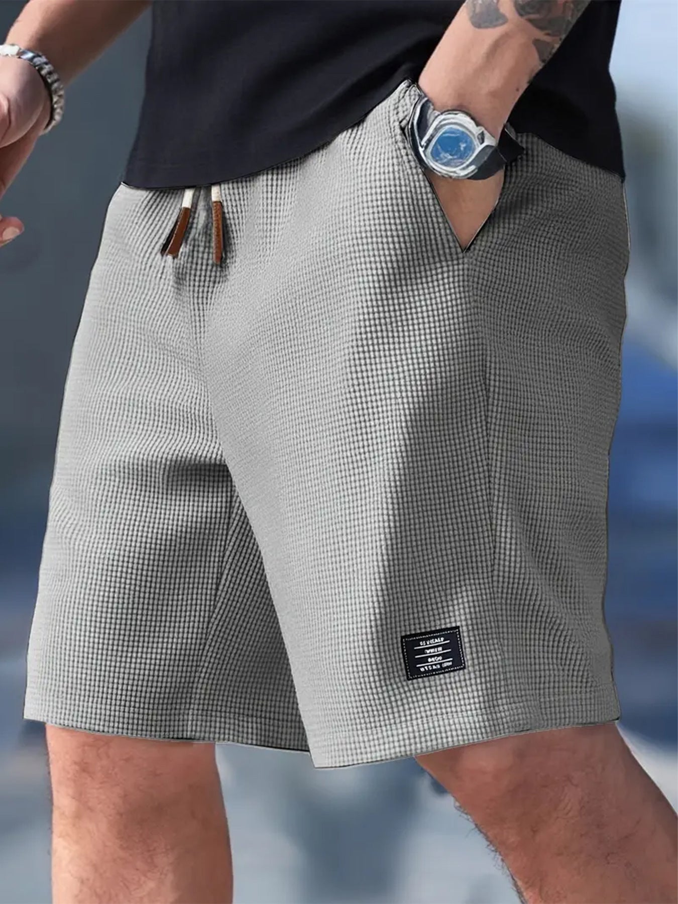 Pantalones cortos casuales de algodón para hombre
