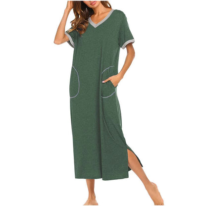 Conjunto de pijama de algodon suave para mujer con bolsillos