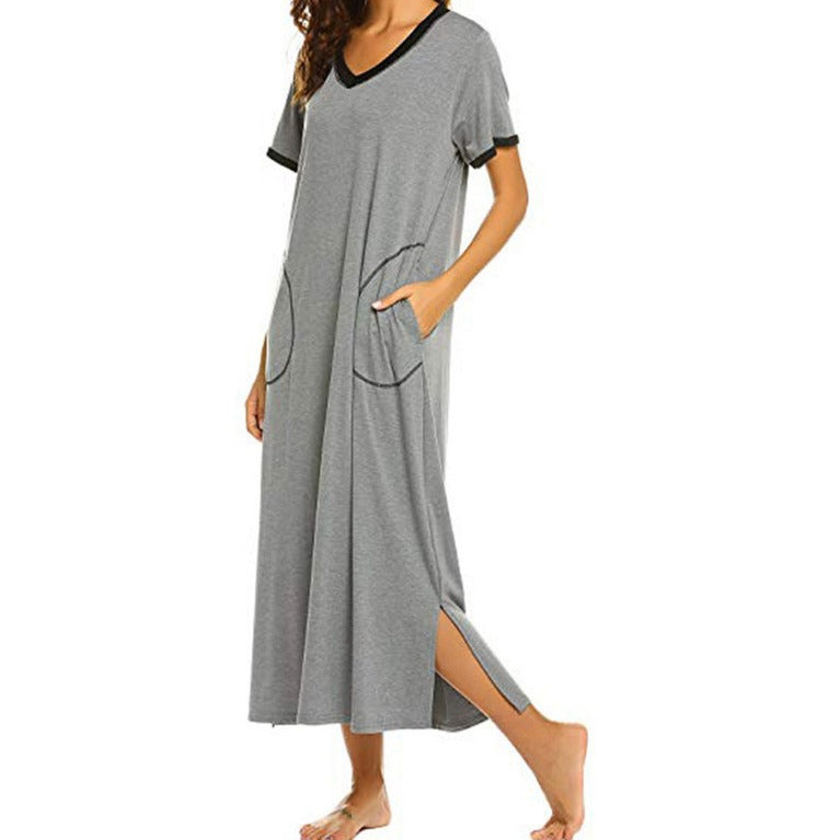 Conjunto de pijama de algodon suave para mujer con bolsillos