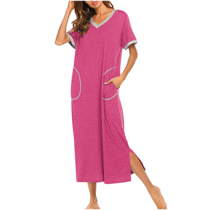 Conjunto de pijama de algodon suave para mujer con bolsillos