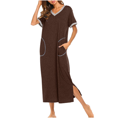 Conjunto de pijama de algodon suave para mujer con bolsillos