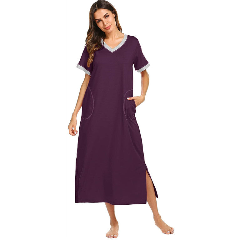 Conjunto de pijama de algodon suave para mujer con bolsillos