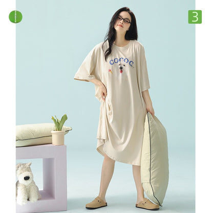 Camisón de verano de modal, vestido holgado para estar en casa